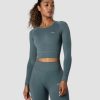 Dame ICIW Seamless | Define Seamless Ls Crop Top Jungle Green Wmn