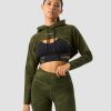 Dame ICIW Langermet | Ultimate Training Cropped Hoodie Green Camo