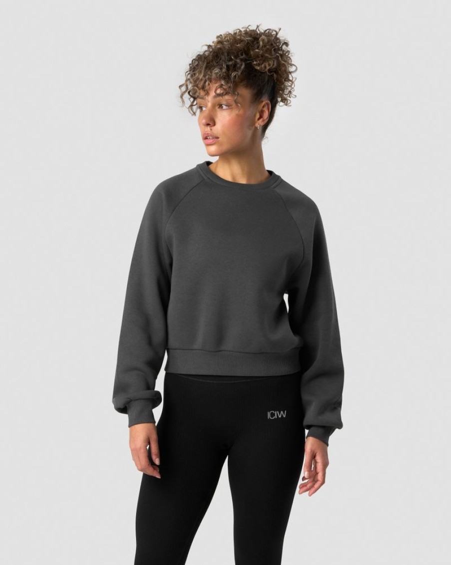 Dame ICIW Langermet | Everyday Cropped Crewneck Dark Grey