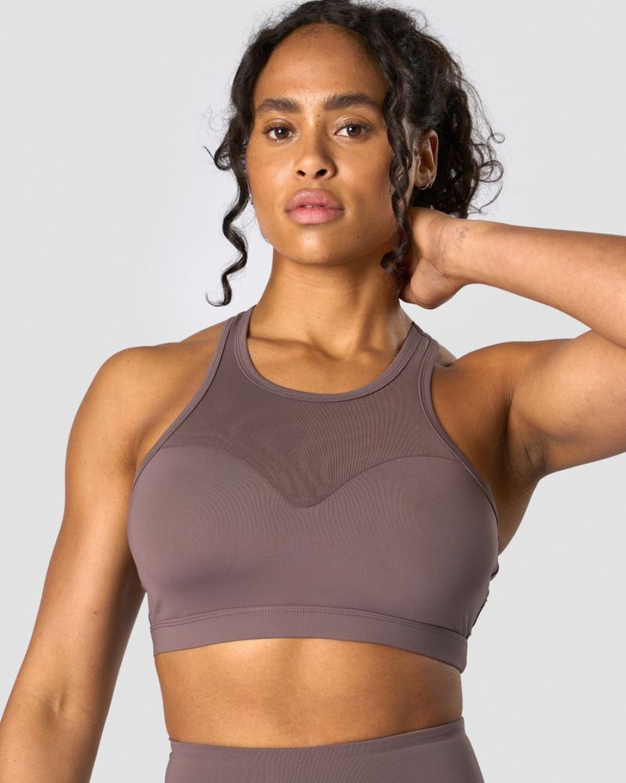 Dame ICIW Sport-Bh | Revive Mesh Sports Bra Dusty Brown