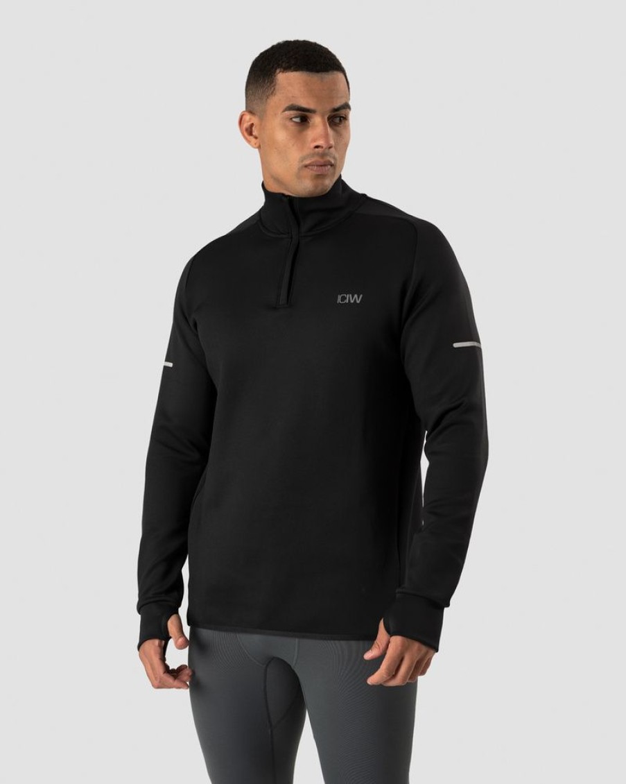 Herre ICIW Langermet | Mercury 1/4 Zip Crewneck Black