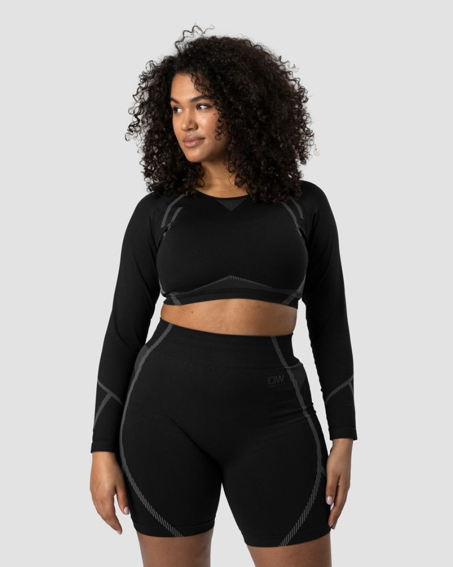 Dame ICIW Seamless | Blick Seamless Crop Top Black