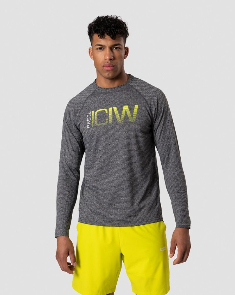 Herre ICIW Langermet | Smash Padel Mesh Longsleeve Grey Melange Men