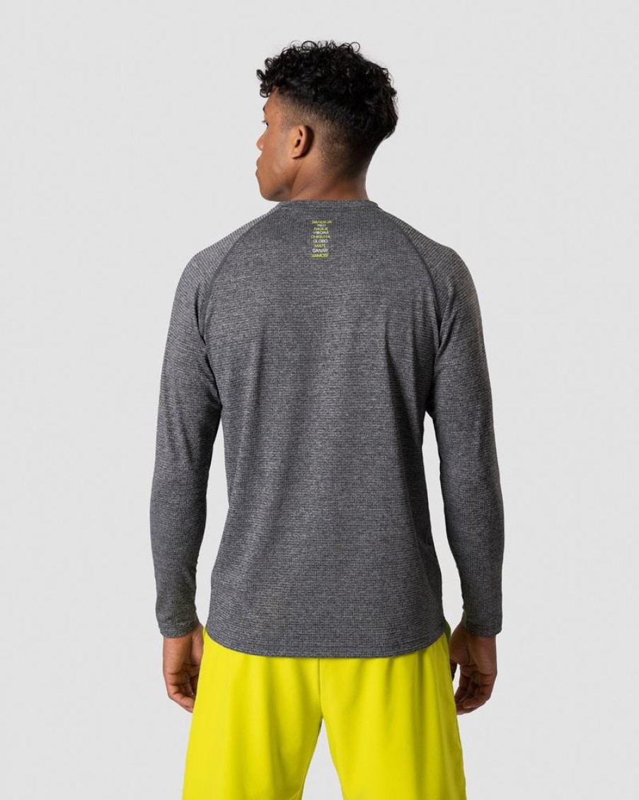 Herre ICIW Langermet | Smash Padel Mesh Longsleeve Grey Melange Men