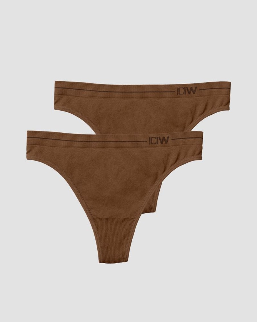 Dame ICIW Seamless | Everyday Seamless Thong 2-Pack Cinnamon