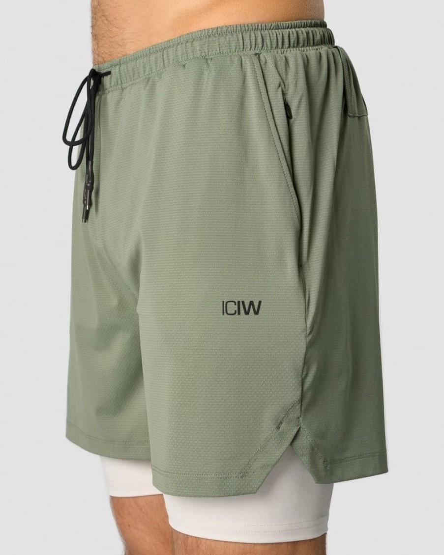 Herre ICIW Shorts | Stride 2-In-1 Shorts Men Sea Green