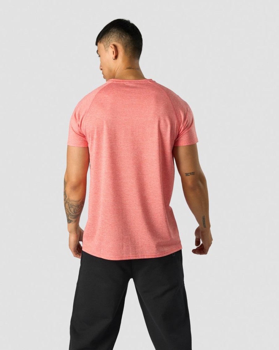 Herre ICIW T-Skjorter | Training Mesh T-Shirt Men Red Melange