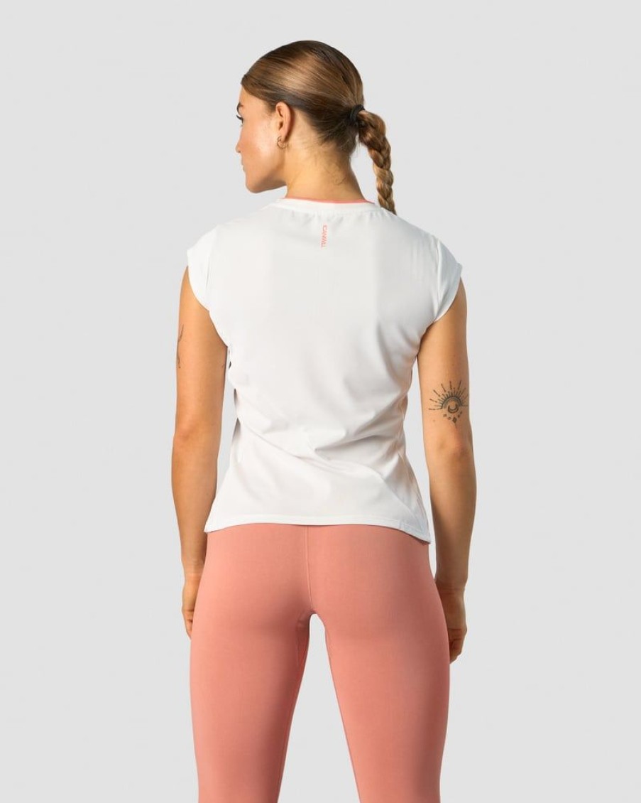 Dame ICIW T-Shirts | Training Pique Polo White/Coral Wmn