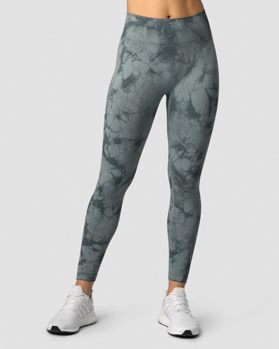 Dame ICIW Tights & Leggings | Define Seamless Tie Dye Tights Stormy Blue