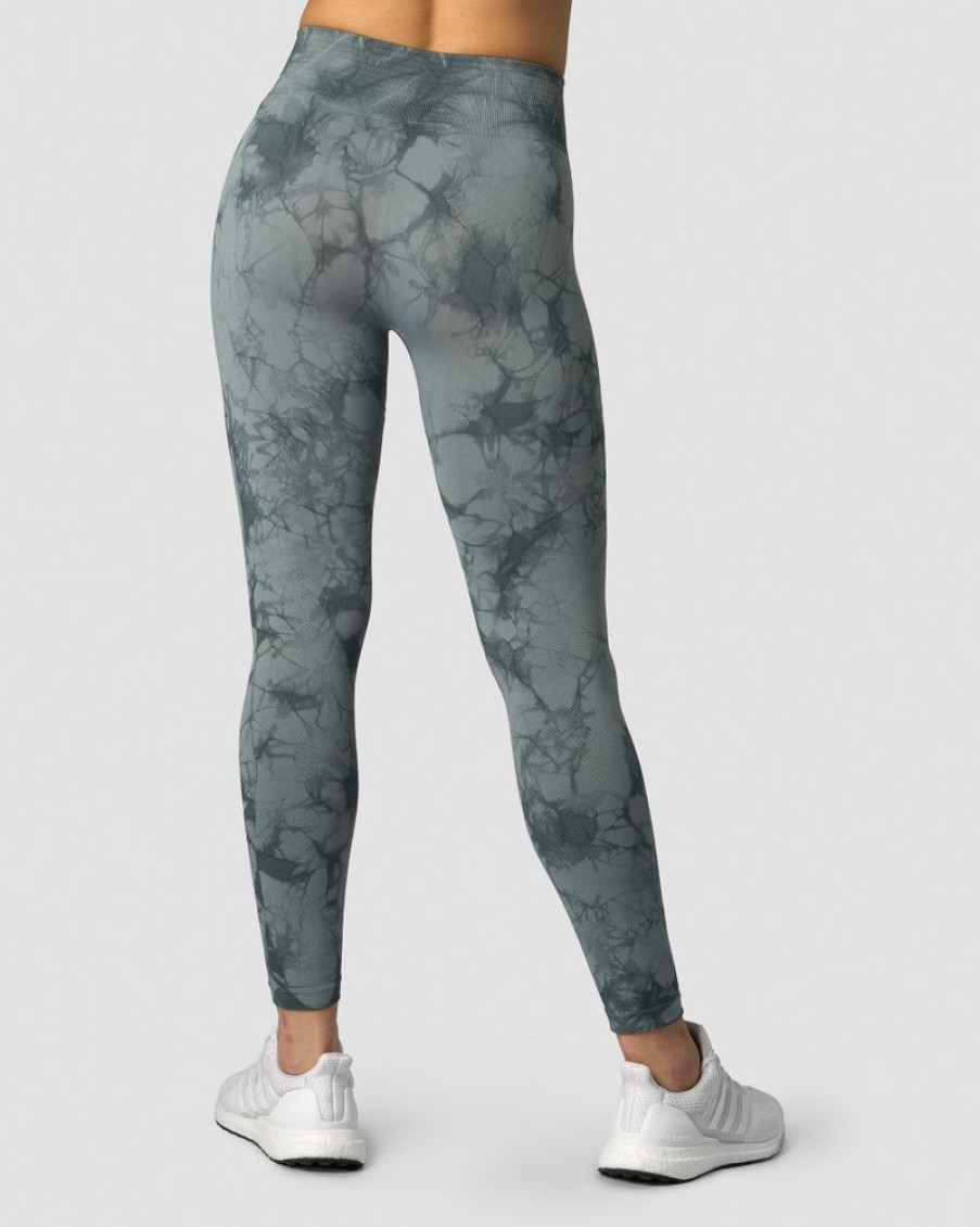 Dame ICIW Tights & Leggings | Define Seamless Tie Dye Tights Stormy Blue