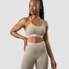 Dame ICIW Sport-Bh | Define Seamless Logo Strappy Sports Bra Taupe