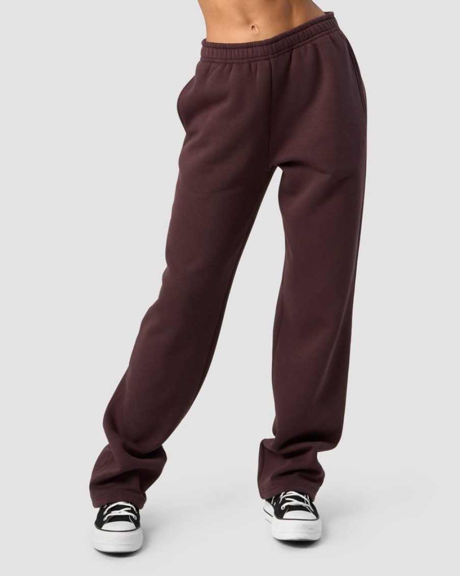 Dame ICIW Bukser | Everyday Straight Leg Sweatpants Burgundy