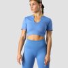 Dame ICIW Seamless | Ribbed Define Seamless Cropped T-Shirt Pacific Blue