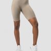 Dame ICIW Seamless | Define Seamless Logo Biker Shorts Taupe