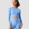 Dame ICIW Seamless | Define Seamless Ls Crop Top Daisy Blue