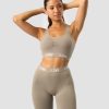 Dame ICIW Sport-Bh | Define Seamless Logo Scrunch Sports Bra Taupe