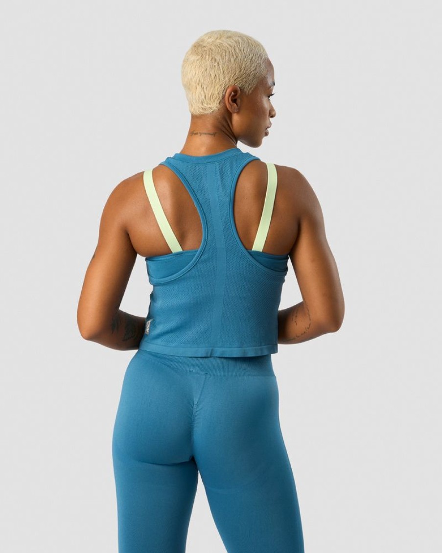 Dame ICIW Seamless | Deluxe Seamless Cropped Tank Top Teal