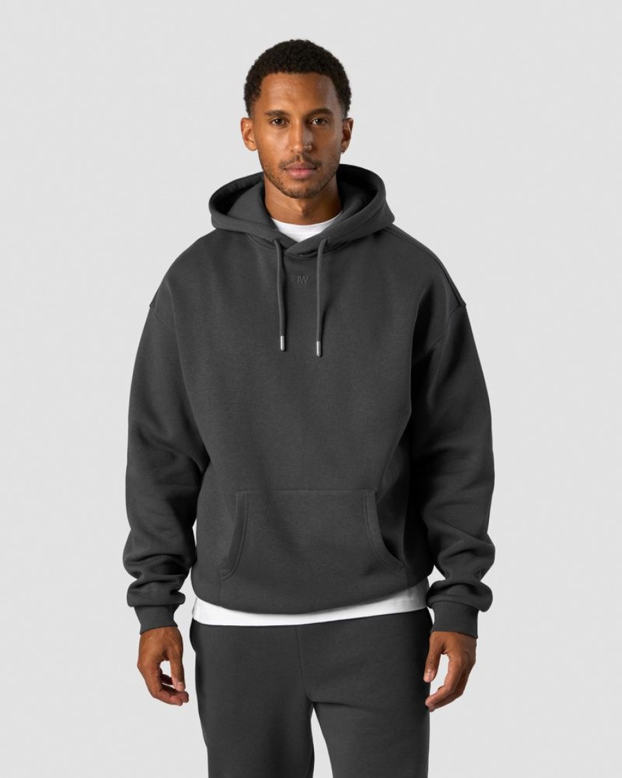 Herre ICIW Langermet | Everyday Relaxed Hoodie Center Logo Men Dark Grey