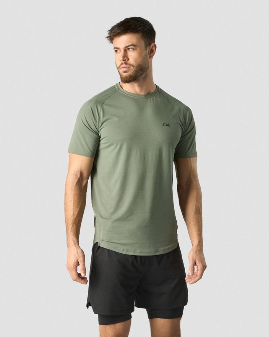 Herre ICIW T-Skjorter | Stride Raglan T-Shirt Men Sea Green