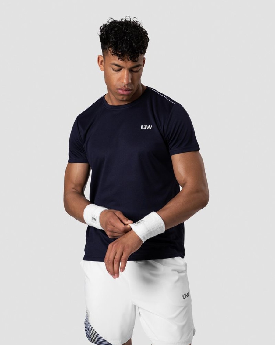 Herre ICIW T-Skjorter | Training Stripe T-Shirt Navy Men