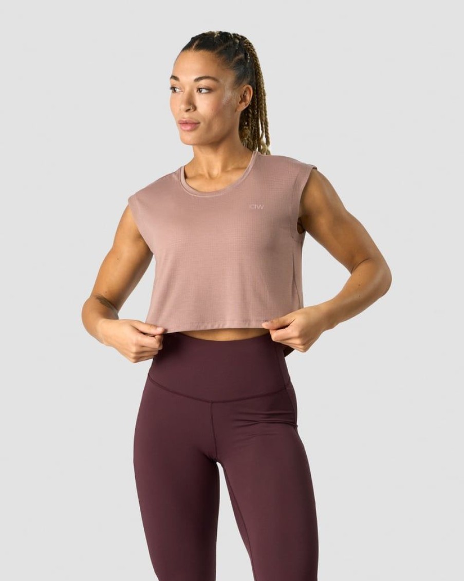 Dame ICIW Topper | Stride Cropped Tank Wmn Light Mauve