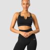 Dame ICIW Sport-Bh | Ribbed Define Seamless Strappy Bra Black