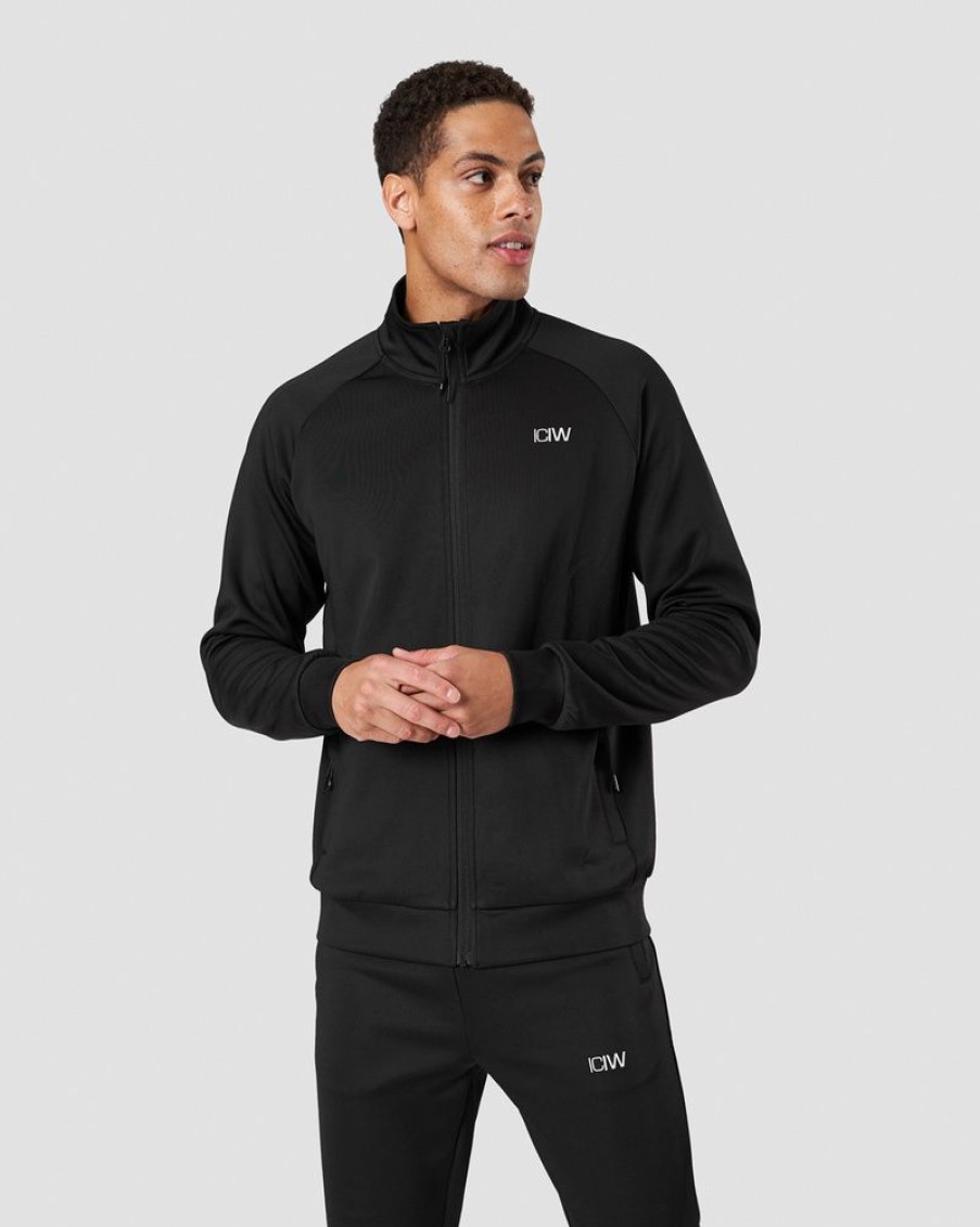 Herre ICIW Langermet | Workout Track Jacket Black Men