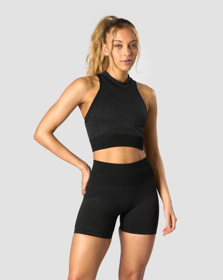 Dame ICIW Seamless | Signature Seamless Cropped Tank Top Black