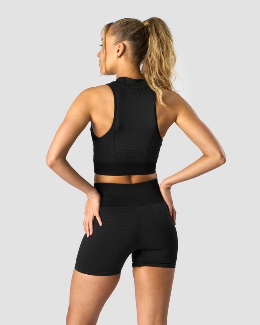 Dame ICIW Seamless | Signature Seamless Cropped Tank Top Black