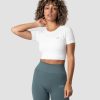 Dame ICIW Seamless | Define Seamless Cropped T-Shirt White Wmn