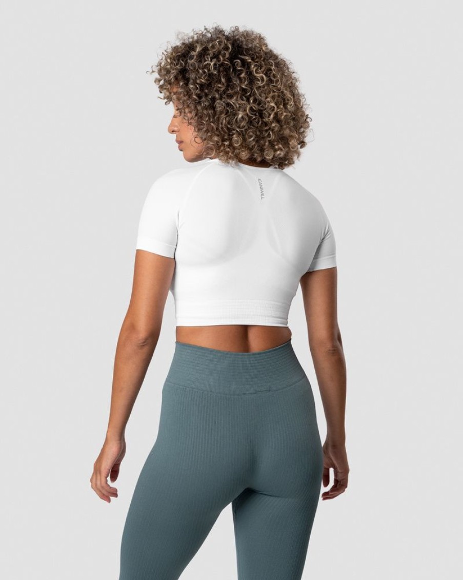 Dame ICIW Seamless | Define Seamless Cropped T-Shirt White Wmn