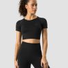 Dame ICIW Seamless | Define Seamless Cropped T-Shirt Black/Black