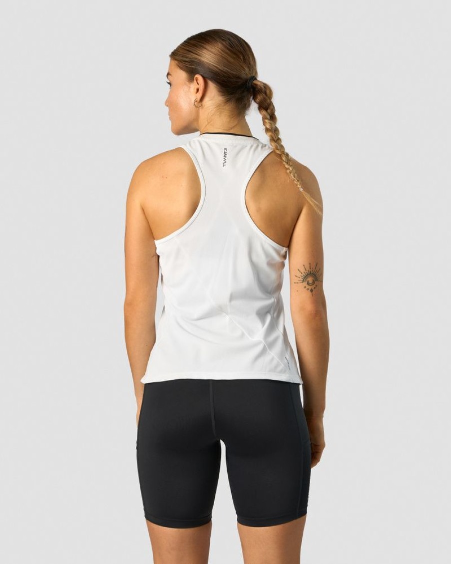 Dame ICIW Topper | Training Pique Tank Top White/Black