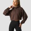 Dame ICIW Langermet | Stance Cropped Hoodie Wmn Dark Brown