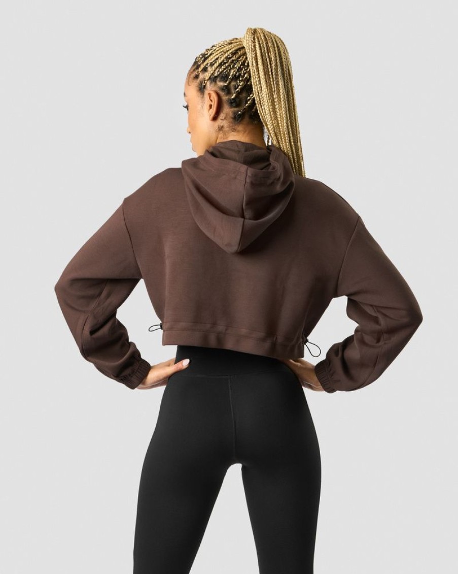 Dame ICIW Langermet | Stance Cropped Hoodie Wmn Dark Brown