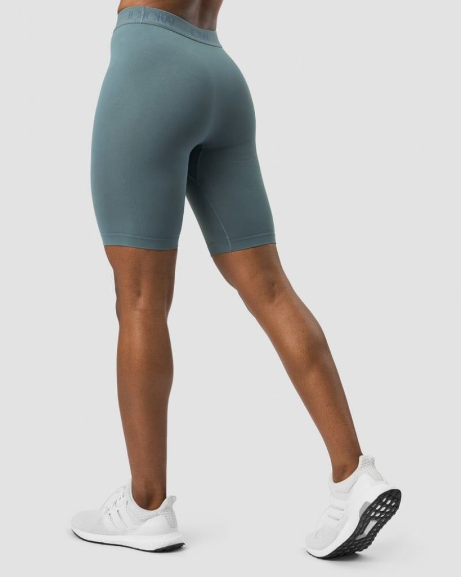 Dame ICIW Seamless | Define Seamless Logo Biker Shorts Jungle Green