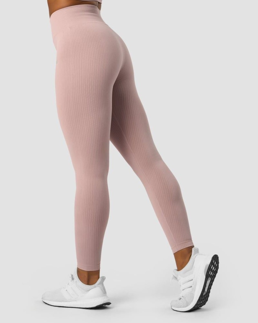 Dame ICIW Tights & Leggings | Ribbed Define Seamless Tights Light Mauve