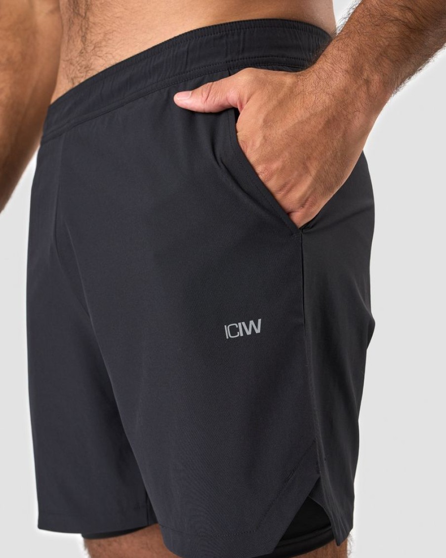 Herre ICIW Shorts | Training 2-In-1 Shorts Black