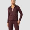 Dame ICIW Langermet | Stride Zipper Hoodie Wmn Burgundy