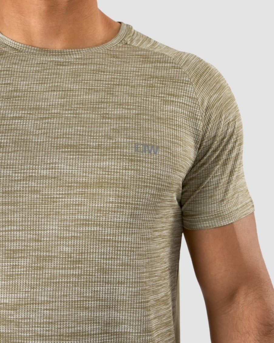 Herre ICIW T-Skjorter | Workout Mesh T-Shirt Men Light Green Melange