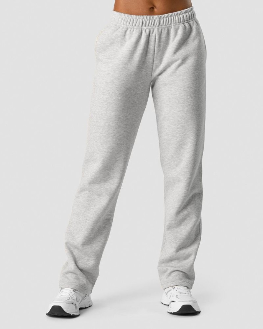 Dame ICIW Bukser | Everyday Straight Leg Sweatpants Light Grey Melange