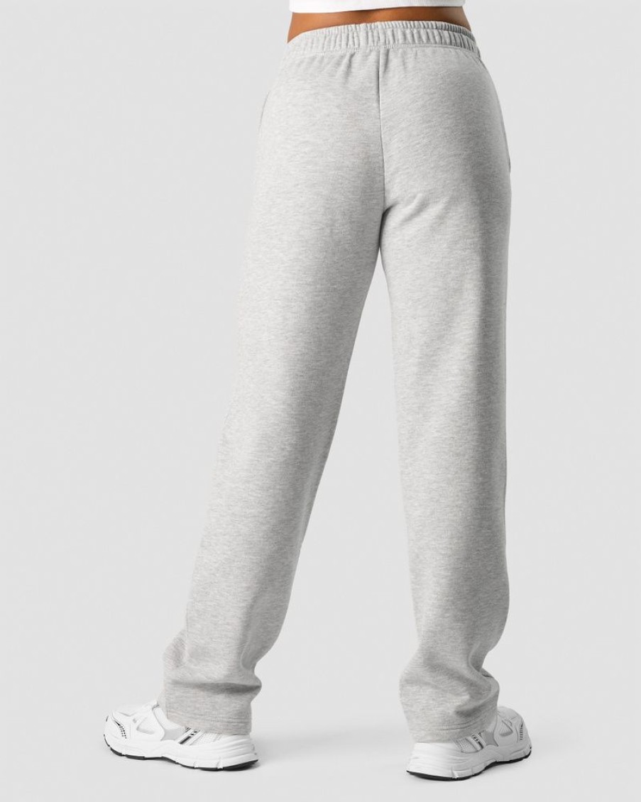 Dame ICIW Bukser | Everyday Straight Leg Sweatpants Light Grey Melange