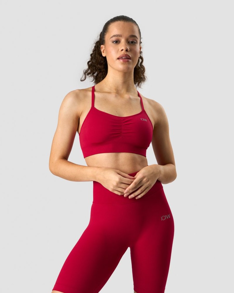 Dame ICIW Sport-Bh | Scrunch Seamless Sports Bra Deep Red