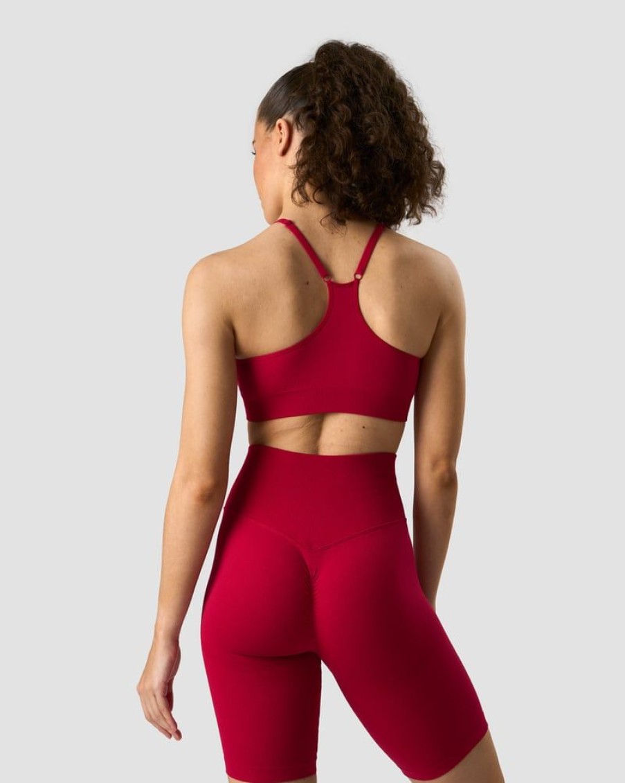 Dame ICIW Sport-Bh | Scrunch Seamless Sports Bra Deep Red