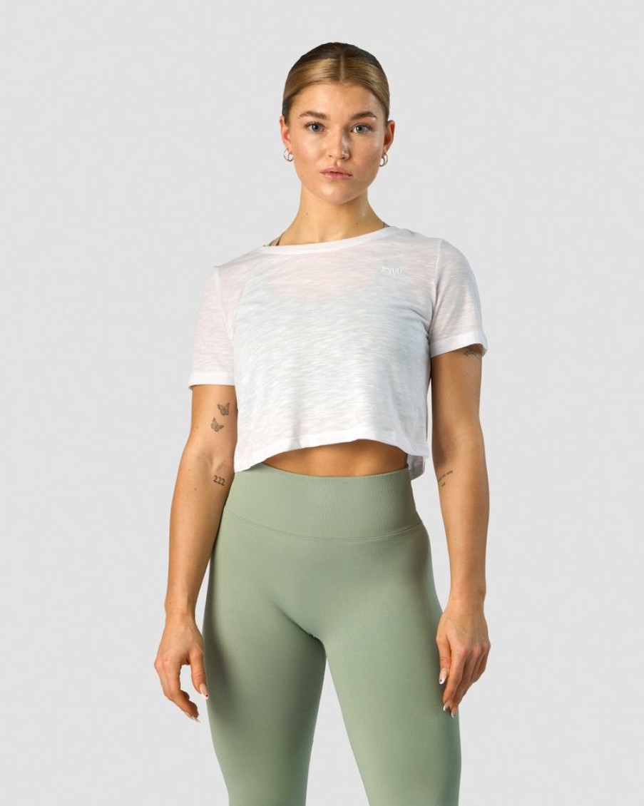 Dame ICIW T-Shirts | Premium Crop Top White Wmn