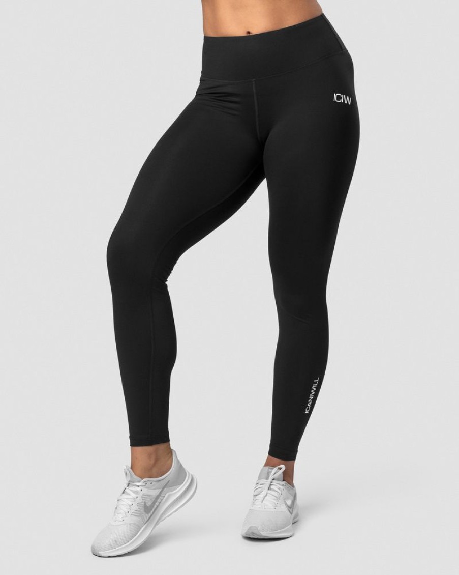 Dame ICIW Tights & Leggings | Scrunch V-Shape Tights Black