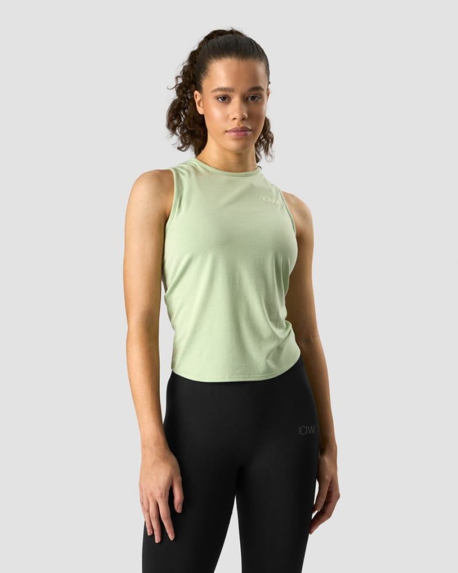 Dame ICIW Topper | Empowering Open Back Tank Spring Green