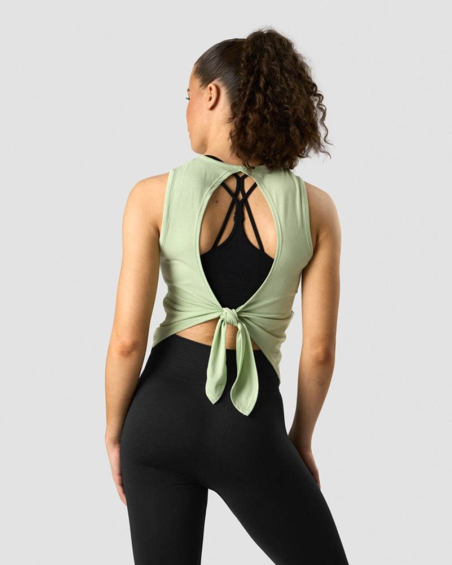 Dame ICIW Topper | Empowering Open Back Tank Spring Green