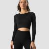 Dame ICIW Seamless | Define Seamless Ls Crop Top Black/Black