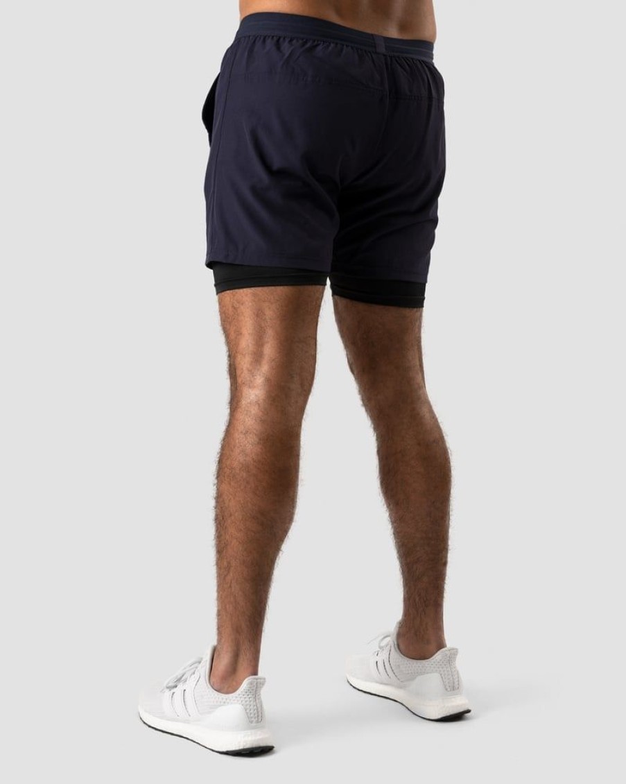 Herre ICIW Shorts | Workout 2-In-1 Shorts Navy